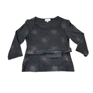 Vintage Narcissus Womens Size Medium Top Gray w/ Glitter Bursts Matching Hip Bag